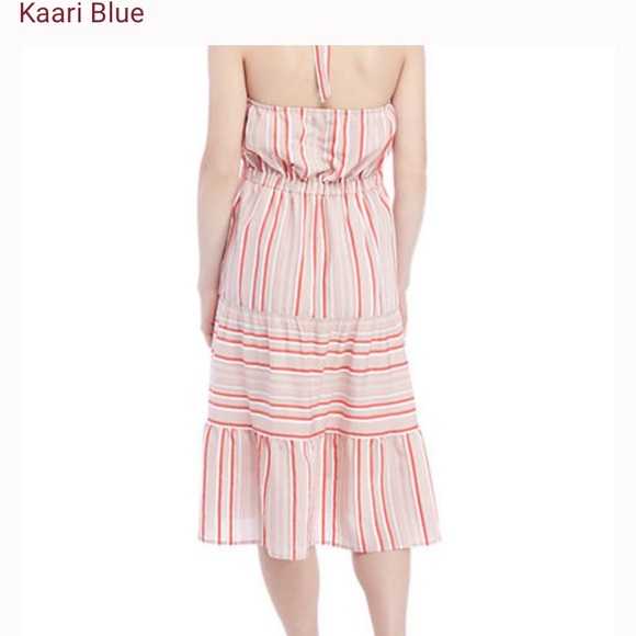 Kaari Blue Ginkostrip Pink Halter Neck Dress - Picture 2 of 6